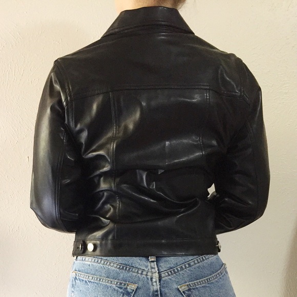 SOLD VTG RARE Wrangler Pleather Trucker Jacket - Picture 2 of 7